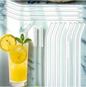 Resim STOREMAX Pipet Seti 14’lü – 12 Adet Cam Pipet + 2 Temizleme Fırçası | Yıkanabilir | Smoothie K 