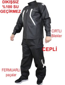 Resim go out Motorcu Yağmurluk Tulumlu Takım Özel Tasarım Dikişsiz %100 Su Geçirmez Cepli Anka 