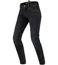 Resim Shima Devon Kadın Korumalı Denim Motosiklet Pantolonu Siyah 