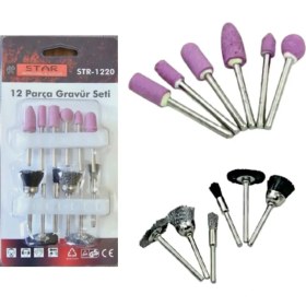 Resim Star STR-1220 Gravür Set Taş. Tel Fırça P15 /12 Prç*25 x 4 