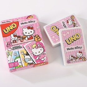 Resim Sanrio Resmi Lisanslı Hello Kitty UNO Kart Oyunu - Renkli Etkileşimli Parti Oyunu, Sevimli Karakter Tasarımı, Doğum Günleri, Sevgililer Günü ve Aile Oyun Akşamları İçin Dayanıklı Kart Malzemesi, Kaliteli Kart Tasarımı 