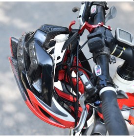 Resim Padalink Alüminyum Bisiklet Ve Scooter Kanca - 25kg Yük Kapasitesi, 90 Derece Döner, Kol Ve Tekerlek Çubuğu Montajı - Kırmızı Kırmızı 