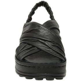 Resim Mammamia D25ys-2865 Kadın Hakiki Deri Comfort Sandalet Siyah Siyah 