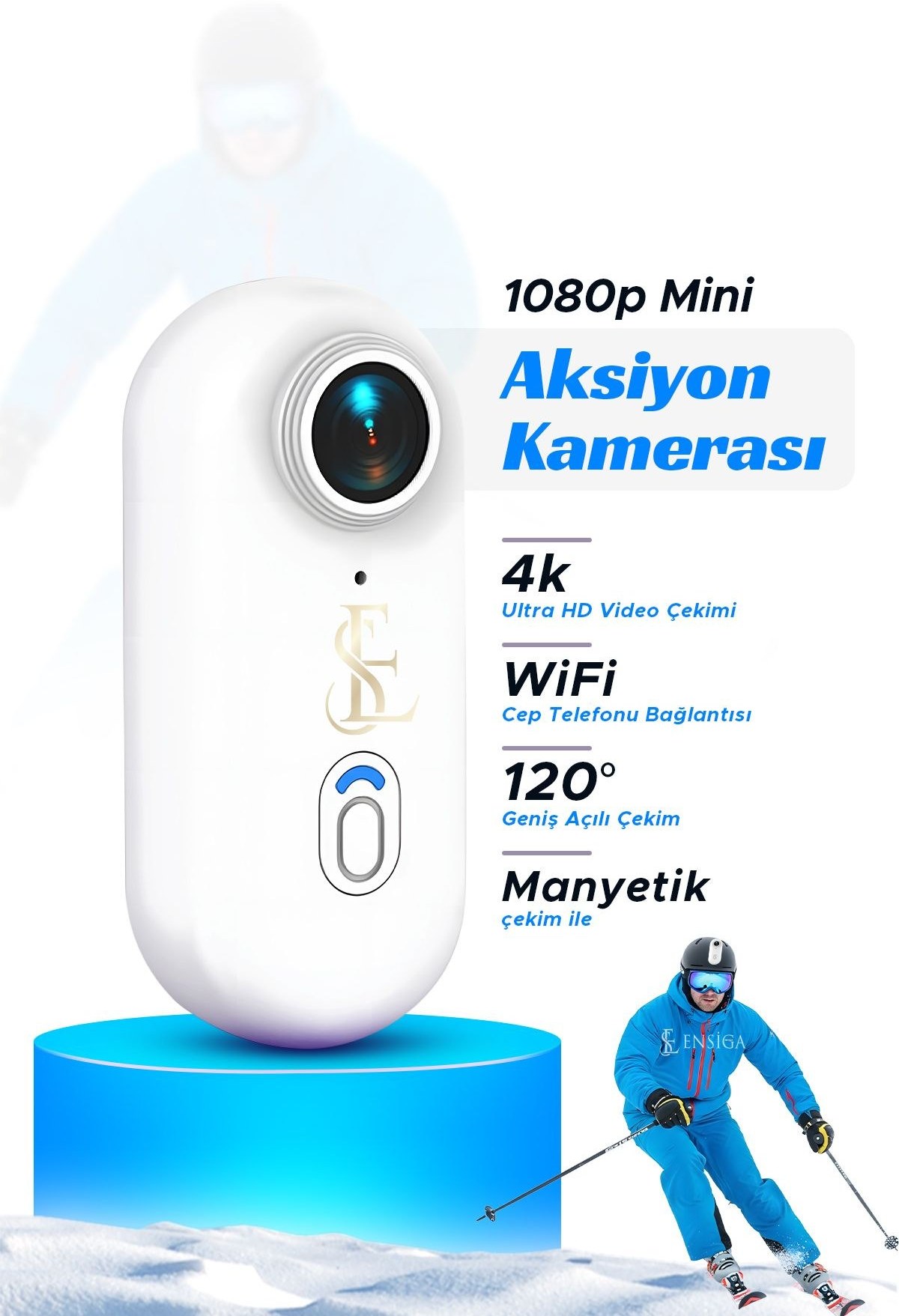 EN SİGA Mini Aksiyon Kamerası 1080p Hd Spor Kamerası, Dijital Görüntü ...