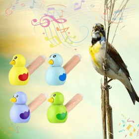 Resim Sevimli Mini Kuş Şeklinde Üfle - Kuş İzleme, Müzik Ritmi, Parti Hediyeleri ve Tatil Hediyeleri için Ahşap Çubuk Müzikal Aracı (Sarı, Mavi, Yeşil) - Renkli Kalp ve Yıldız Detayları ile Modern Tasarım, Kuş Dekoru, Şirin Tasarım, Doğal Ahşap Kaplama 