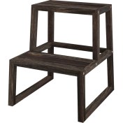 Resim INTERBUILD REAL WOOD Interbuild Akasya Masif Ağaç,holger 2 Basamaklı Tabure, Espresso 