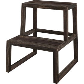 Resim INTERBUILD REAL WOOD Interbuild Akasya Masif Ağaç,holger 2 Basamaklı Tabure, Espresso 