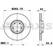 Resim Braxis AE0080 Ön Fren Disk Aynası Transit V184 00-06 Arkadan Itişli Ölçü 294X43 4041428 