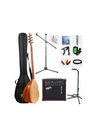 Resim Yonka B-141u-amp Amfili Uzun Sap Karaağaç Kaliteli Saz Bağlama Seti 