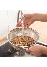 Resim Porsima Bls-ks-22 Kulplu Paslanmaz Çelik Süzgeç Mutfak Eleği Meyve Ve Sebze Yıkama Aparatı Kevgir 22cm Çelik 
