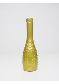 Resim Missi Gold İnce Kabartmalı Cam Vazo 26 Cm 