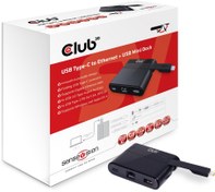 Resim Club3D USB Type-C to Ethernet USB 3.0 USB Type-C Charging Mini Docking Station 