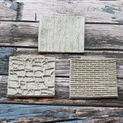 Resim 1 Adet Silikon Tuğla Duvar Dokusu Kalıbı - Gerçekçi Ahşap Desenli ve Ağaç Kabuğu Tasarımı, Model Evler için, DIY El Sanatları, Minyatür Peyzaj, Mikro Manzara Arka Planı - Yeniden Kullanılabilir Bej Doku Mat 