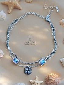 Resim ZERİUM Mavi Şans Dokunuşu - Yonca Figürlü Halhal Silver13 