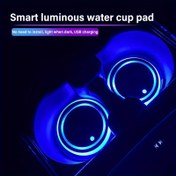 Resim 1/2 adet Araba Bardak Altlığı ile LED Neon Işık, Akıllı Algılama Renkli Atmosfer Işık Bardak Pedleri, USB Şarj Tipi Bardak Matı, Karanlıkta Parlayan bardak yastığı, Araba İç Aksesuarları, Bar Dekoru, Ev Dekorasyonu, Araba Dekoru, Depolama ve Düzenleme için Ev ve Garaj 