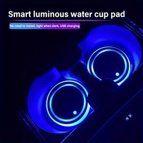 Resim 1/2 adet Araba Bardak Altlığı ile LED Neon Işık, Akıllı Algılama Renkli Atmosfer Işık Bardak Pedleri, USB Şarj Tipi Bardak Matı, Karanlıkta Parlayan bardak yastığı, Araba İç Aksesuarları, Bar Dekoru, Ev Dekorasyonu, Araba Dekoru, Depolama ve Düzenleme için Ev ve Garaj 
