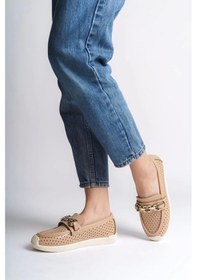 Resim Layla Bağcıksız Ortopedik Rahat Taban Kalp Desenli Kadın Babet Ayakkabı Kt - Ten Ten 