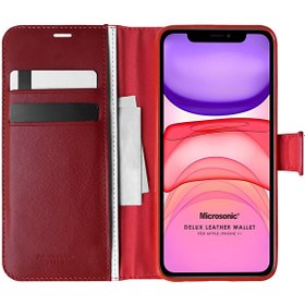 Resim Apple Iphone 11 Kılıf Delux Leather Wallet Kırmızı 
