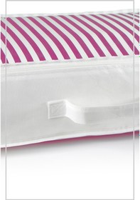 Resim Vedsey Orta Boy Pembe Çizgili Hurç & Baza Altı -dolap İçi - Sandık İçi Düzenleyici & 53x44x20 Cm Pembe 