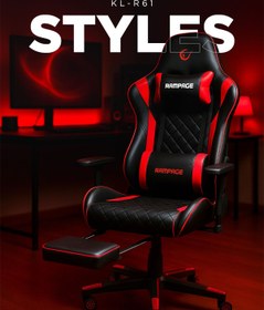 Resim Rampage Styles Kl-r61 Kırmızı/siyah Gaming Oyuncu Koltuğu 