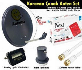 Resim Antenci 40 CM Karavan Çanak Anten Seti - Next HD Uydu Alıcısı - Analog Uydu Bulucu 