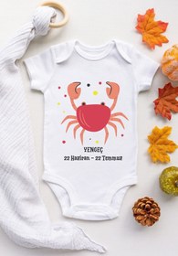 Resim Genel Markalar Yengeç Burcu Desenli Uzun Kol Pamuklu Zıbın - Bebek Zıbını 