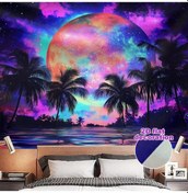 Resim Willowhaven 90x70 İnç Floresan Uv Duvar Halısı Yatak Odası Parti Dekor 