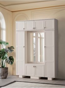 Resim Neva Mdf Portmanto Krem - Meşe 