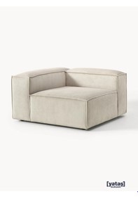 Resim Most Mollis Köşe Modül Berjer 01 Fitilli Kırık Beyaz Kadife Kumaş 