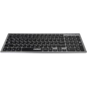 Resim Everest Kb-Bt88 Siyah-Gri Bluetooth Ultra İnce Q Mac-Win-Android-İos Uyumlu Kablosuz Klavye 