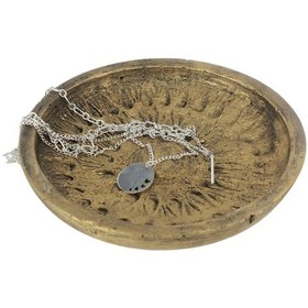 Resim Dekoratif Kase Takı Kutusu Yüzük Kolye Kutusu Mum Tabağı Takı Organizer Model 6 - Altın Eskitme 