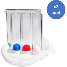 Resim Triflo Solunum Egzersiz Cihazı Nefes Egzersiz Aleti 3 Top 2 Adet 