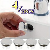 Resim 2/4 Adet Lavabo Taşma Kapağı, Çift Halkalı Lavabo Tıpası, Küvet Gideri Kapak, Yuvarlak Yıkama Lavabosu Taşma Tıpası - Kullanımı Kolay, Etkili Koku Önleyici, Mutfak ve Banyo İçin Uygun 