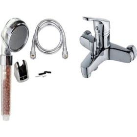 Resim ARVENT Boncuklu Duş Seti Hediyeli Aç Kapa Banyo Bataryası Set003 