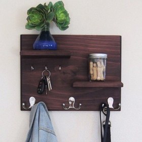 Resim Dekorumbu Ahşap Dekotatif Duvar Raf Askılık Kanca Anahtarlık Raflar Çiçeklik Gözlük Posta Rafı 14810061 