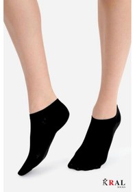 Resim Kral Socks Unisex Düz Desen 3 Çift Pamuklu Çorap Siyah 