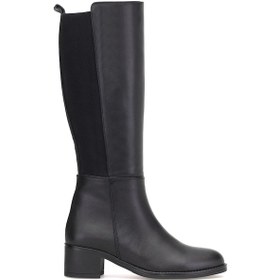 Resim Mammamia D25kc-2300 Kadın Hakiki Deri Topuklu Çizme Siyah Siyah 
