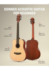Resim Donner Dag-1m Dreadnought Akustik Gitar Seti Naturel 