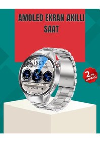 Resim Diğer Metal Gövdeli Amoled Akıllı Saat Kan Oksijen, Nabız Ve Arama Fonksiyonlu 