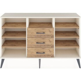 Resim Arges Konsol 7 Raflı 3 Çekmeceli 132x30x83 Aytaşı-çam/çam Çam/çam 