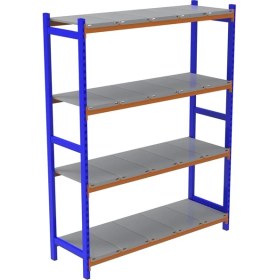 Resim Rafburada 4 Katlı Depo Rafı - 300-350 Kg Taşıma Kapasiteli Hafif Rack Raf - 50x150x200 cm 