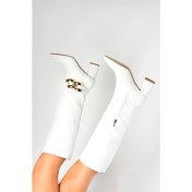 Resim Fox Shoes Beyaz Kalın Topuklu Kadın Çizme L572951009 