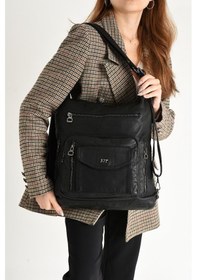 Resim Y.s.deri Kadın Sırt Çantası Fonksiyonel Kullanım İster Omuz İster Çapraz Askılı Postacı Çanta 30 Cm 001 