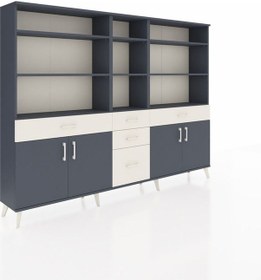 Resim Arges Dolap 11 Raflı 5 Çekmeceli 4 Kapaklı 220x30x163 Antrasit-antrasit/aytaşı Antrasıt/aytası - Antrasıt 