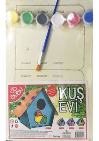 Resim Bu Bu Kuş Evi Ahşap Boyama 