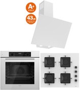 Resim Ferre WHITE PLUS SERİSİ 3LÜ CAM ANKASTRE SET (QBL63CB-SS206-D078SA) 