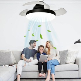 Resim End 3 IŞIK RENKLİ LED IŞIKLI KATLANABİLİR HAYALET KANAT AKILLI TAVAN VANTİLATÖRÜ 