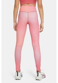 Resim Nike One Girls Printed Dri Fit High Rise Leggings Pink Yüksek Belli Çocuk Taytı Pembe 