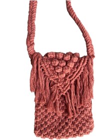 Resim HOBİSRA Makrome El Örgüsü Telefon Çantası 