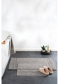 Resim Yataş Bedding Felicia Banyo Paspası Seti - Gri (50x60 cm + 60x100 cm) Gri 